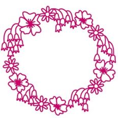 Garden of Flowers Garland Circle Frame Wreath