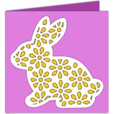 easter bunny flowers card