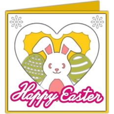 happy easter bunny heart card