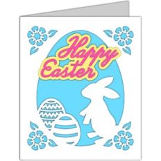 happy easter eggs and flowers card