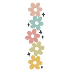 Retro Flower Vertical Border