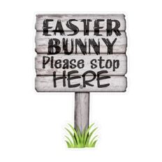 Easter Bunny Please Stop Here Wordart Print and Cut