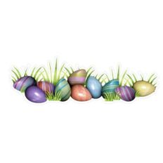 Easter Eggs in Paper Grass Print and Cut