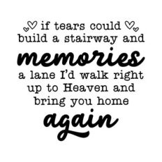 if tears could build a stairway and memories a lane
