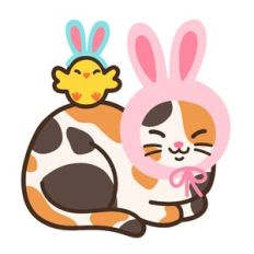 Calico Cat with Bunny Ears