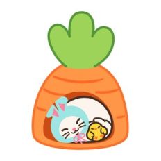 Easter Cat in Carrot Pet Bed