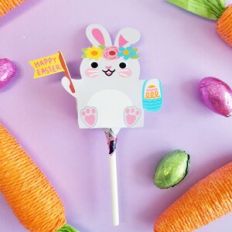 Easter Bunny Lollipop Cover Grey