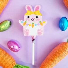 Pink Easter Bunny Lollipop Cover