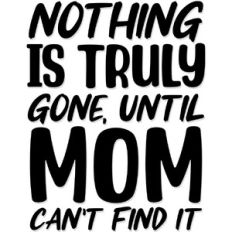 Nothing is truly gone until mom can't find it