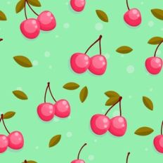 Summer Cherries Seamless Pattern