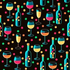 Wine Party Seamless Pattern