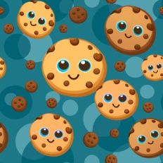 Chocolate Chip Cookies Seamless Pattern