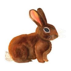 Brown Watercolor Easter Rabbit Print and Cut