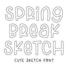 BFC Spring Break Outline Sketch Font