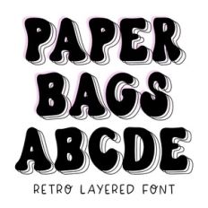 BFC Paper Bags Retro Layered Font