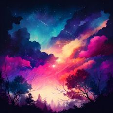 Starry Night Background Pattern