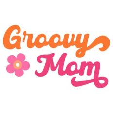 Retro Groovy Mom with Flower