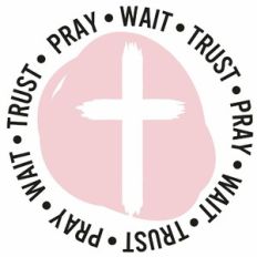 Pray Wait Trust Paint Cross Word Quote Circle