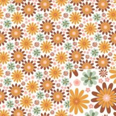Retro 70s Boho Floral Printable Background