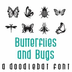Butterflies and Bugs Doodlebat Font