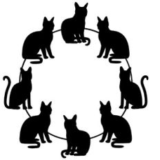 Kitty Cat Wreath Circle Frame Border