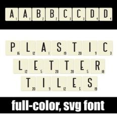 Plastic Letter Tiles Color Font