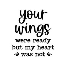 your wings were ready but my heart was not