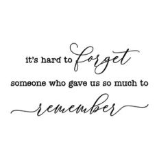 it's hard to forget someone who gave us so much to remember