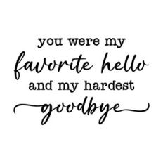 you were my favorite hello and my hardest goodbye
