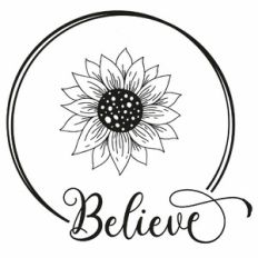 Believe Sunflower Word Circle