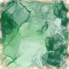 Green Alcohol Ink Background with Gold Foil Effect