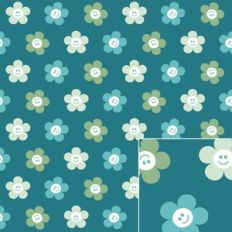 Smiley Face Flowers Printable Background Pattern