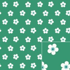 White Daisy on Emerald Green Background Printable Pattern