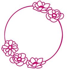 Ranunculus Flower Wreath Border Garland Frame