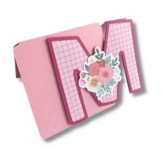 CARD M WITH FLOWERS