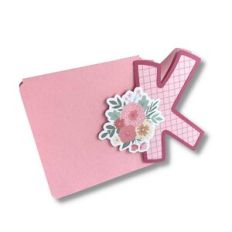 CARD K WITH FLOWERS