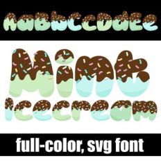 Mint Ice Cream Color Font
