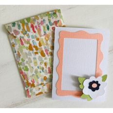 wavy flower frame card and envelope
