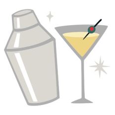 Retro Cocktail Shaker and Martini