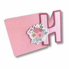 CARD H WITH FLOWERS