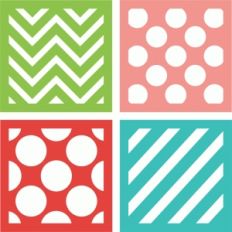 4 patterned squares
