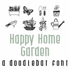 Happy Home - Garden Doodlebat Font