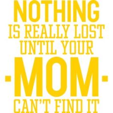 nothing is really lost until your mom can't find it