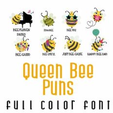 Queen Bee Puns Full Color Font