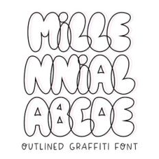 BFC Millennial Outline Graffiti Bubble y2k font