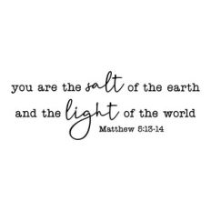 you are the salt of the earth