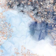 Alcohol Ink and Gold Glitter Flake Background Pattern