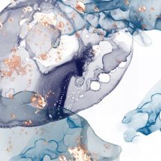 Alcohol Ink and Molten Gold Leaf Foil Background Pattern