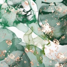 Alcohol Ink and Molten Gold Leaf Foil Background Pattern