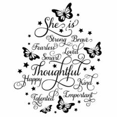 She Is Inspirational Affirmation Butterfly Word Art Wall Art Wallpaper